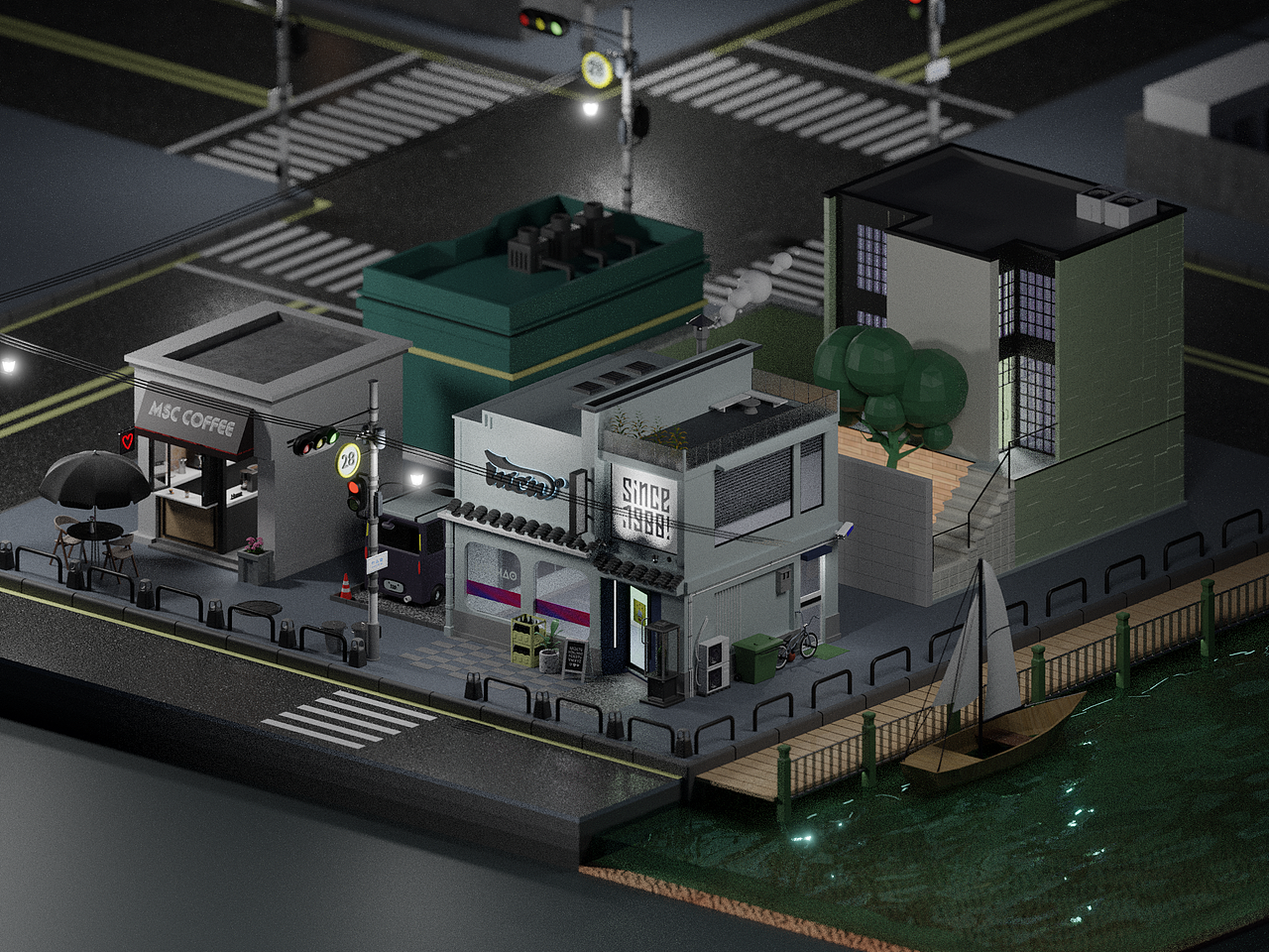 [blender]-街道场景建模练习（图ZMzM0MzgwNzUy） - 场景 - 站酷设计师mschao原创素材 - 站酷ZCOOL