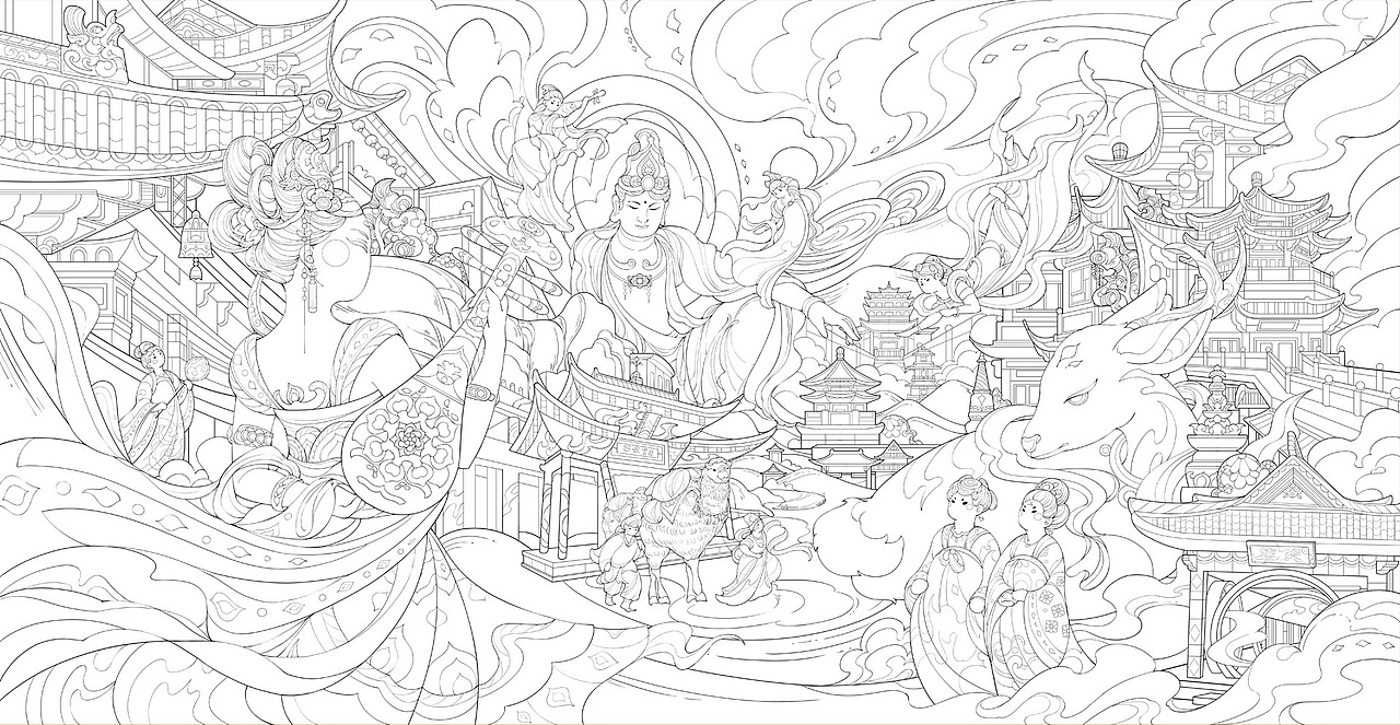 梦入敦煌/千古一梦（图ZMzYzNDg0MzYw） - 商业插画 - 站酷设计师赤鸡白雉原创素材 - 站酷ZCOOL