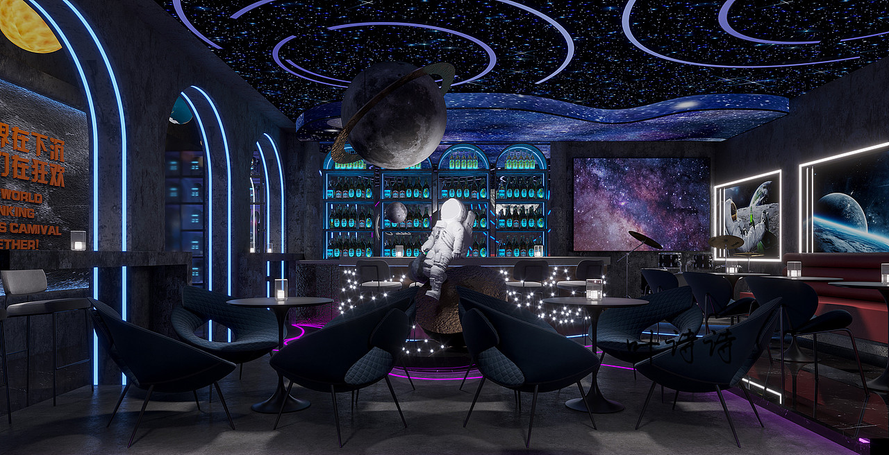 酒吧设计|神秘感的科技型酒吧