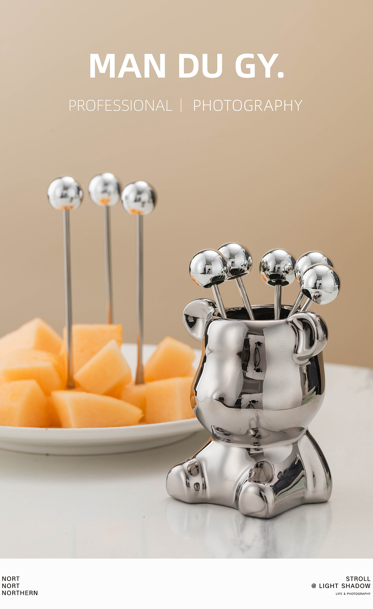 电商摄影 淘宝摄影| 网红家用不锈钢水果叉子轻奢餐具