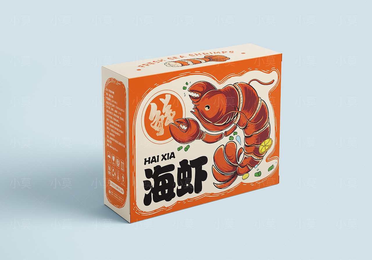 海鲜食品龙虾插画包装设计（图ZMzI2NjMyNjky） - 包装 - 站酷设计师招财猫包装设计原创素材 - 站酷ZCOOL
