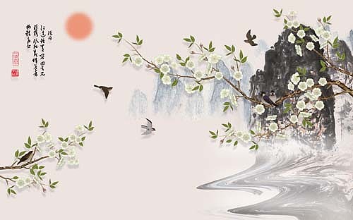 2023花鸟（图ZMzI4NzgwMDQ4） - 商业插画 - 站酷设计师新中式纱画图库原创素材 - 站酷ZCOOL