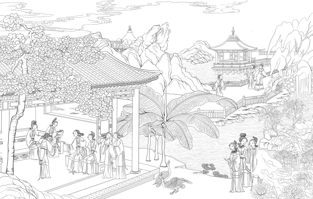 红楼探秋｜二十四节气之处暑、白露、秋分、寒露、霜降（图ZMzE3MzEyNzIw） - 商业插画 - 站酷设计师宁萌插画原创素材 - 站酷ZCOOL