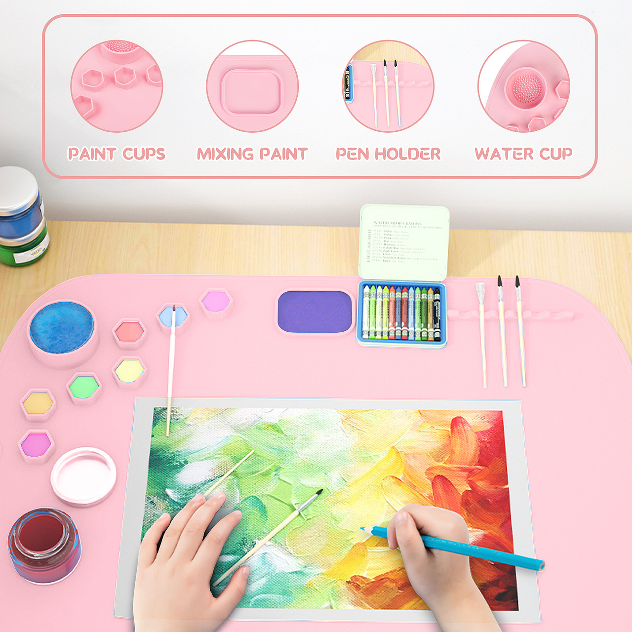 亚马逊主图详情页设计︱儿童硅胶绘画垫