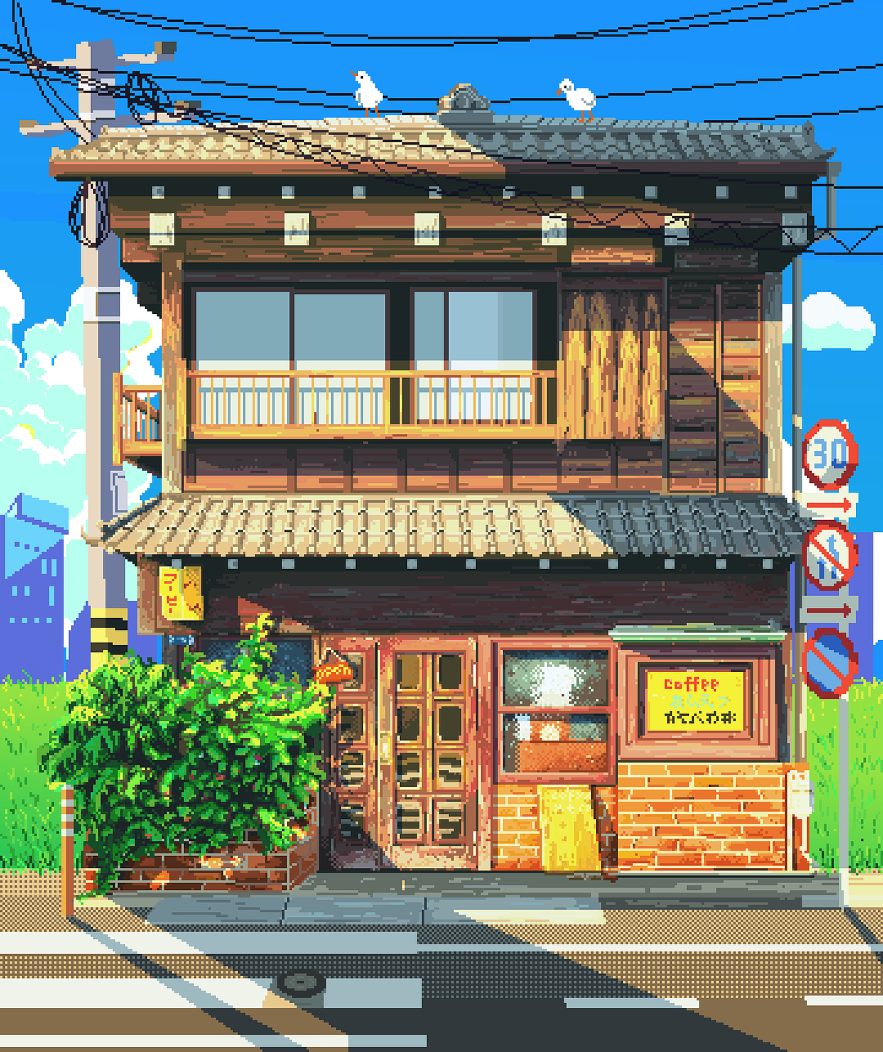 像素咖啡厅（图ZMzA1MzE3NTM2） - 像素画 - 站酷设计师欧吉ouji原创素材 - 站酷ZCOOL