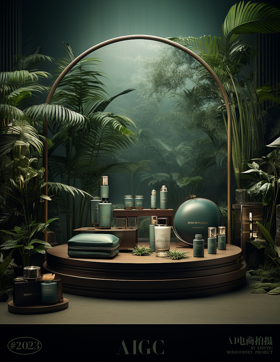AI产品摄影｜护肤品绿色系场景（图ZMzQ4MjU4ODM2） - 产品摄影 - 站酷设计师aidudu原创素材 - 站酷ZCOOL