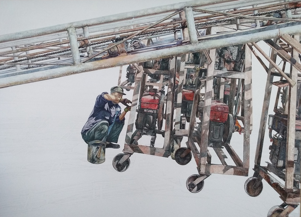 水彩画 《工作中的人系列——正午阳光》 全开（图ZMzE5NDI5NjQ0） - 绘画 - 站酷设计师画犟原创素材 - 站酷ZCOOL