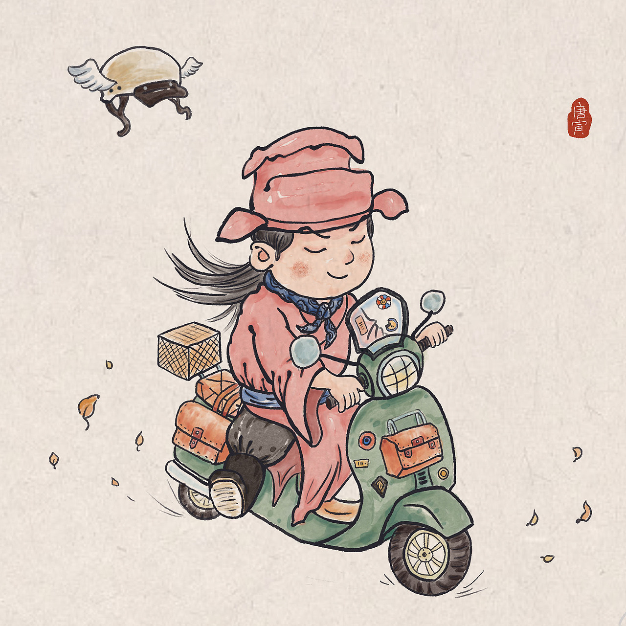 国风插画萌萌的《四大才子》系列（图ZMzYzMDg3Mjgw） - 商业插画 - 站酷设计师易之的画笔原创素材 - 站酷ZCOOL