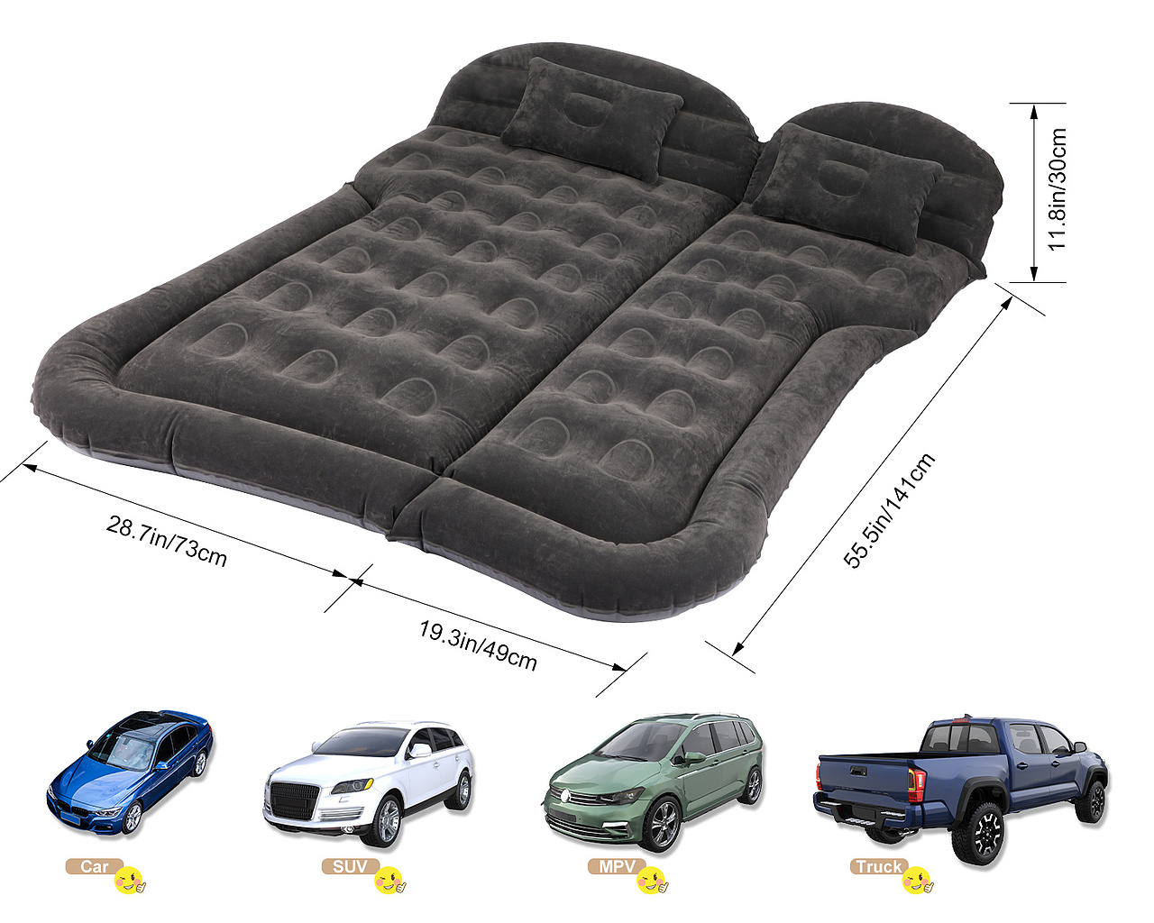 亚马逊A+ 汽车充气床 旅行床垫 电商套图（图ZMzU0ODQxNTQ0） - 宣传物料 - 站酷设计师与影产品摄影原创素材 - 站酷ZCOOL