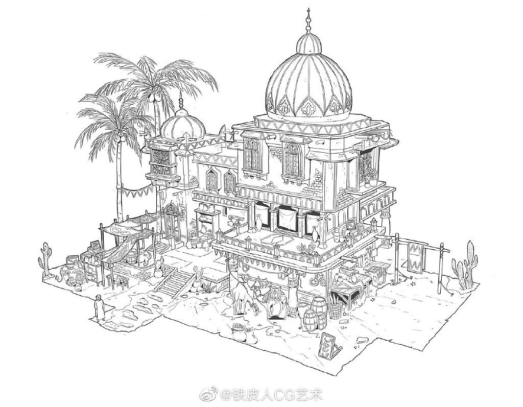 单体场景线稿练习