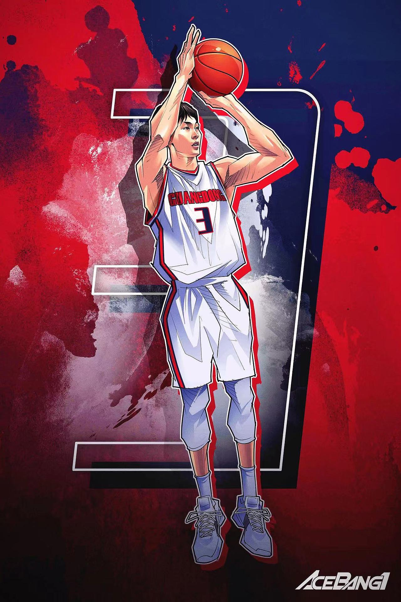 体育篮球cba广东宏远美漫插画集 易建联赵睿胡明轩徐杰