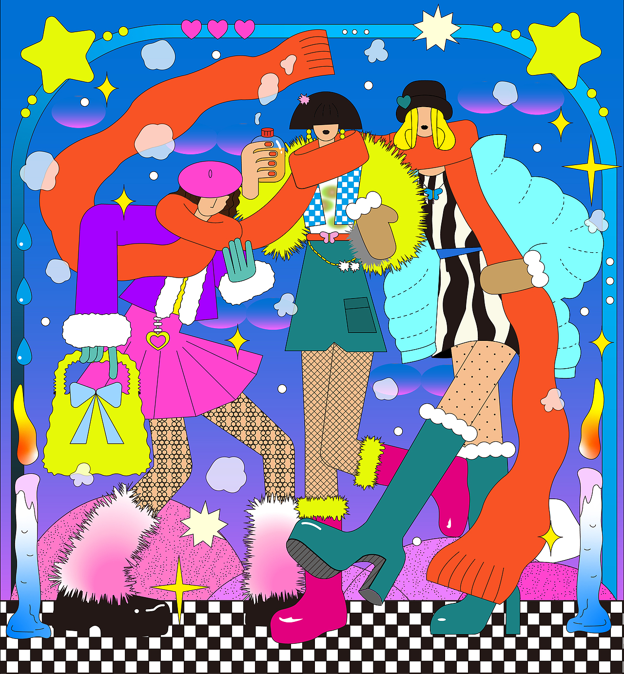 Hi Girl 插画海报（图ZMzIzNzI5MDU2） - 商业插画 - 站酷设计师李哈哈今日无事原创素材 - 站酷ZCOOL