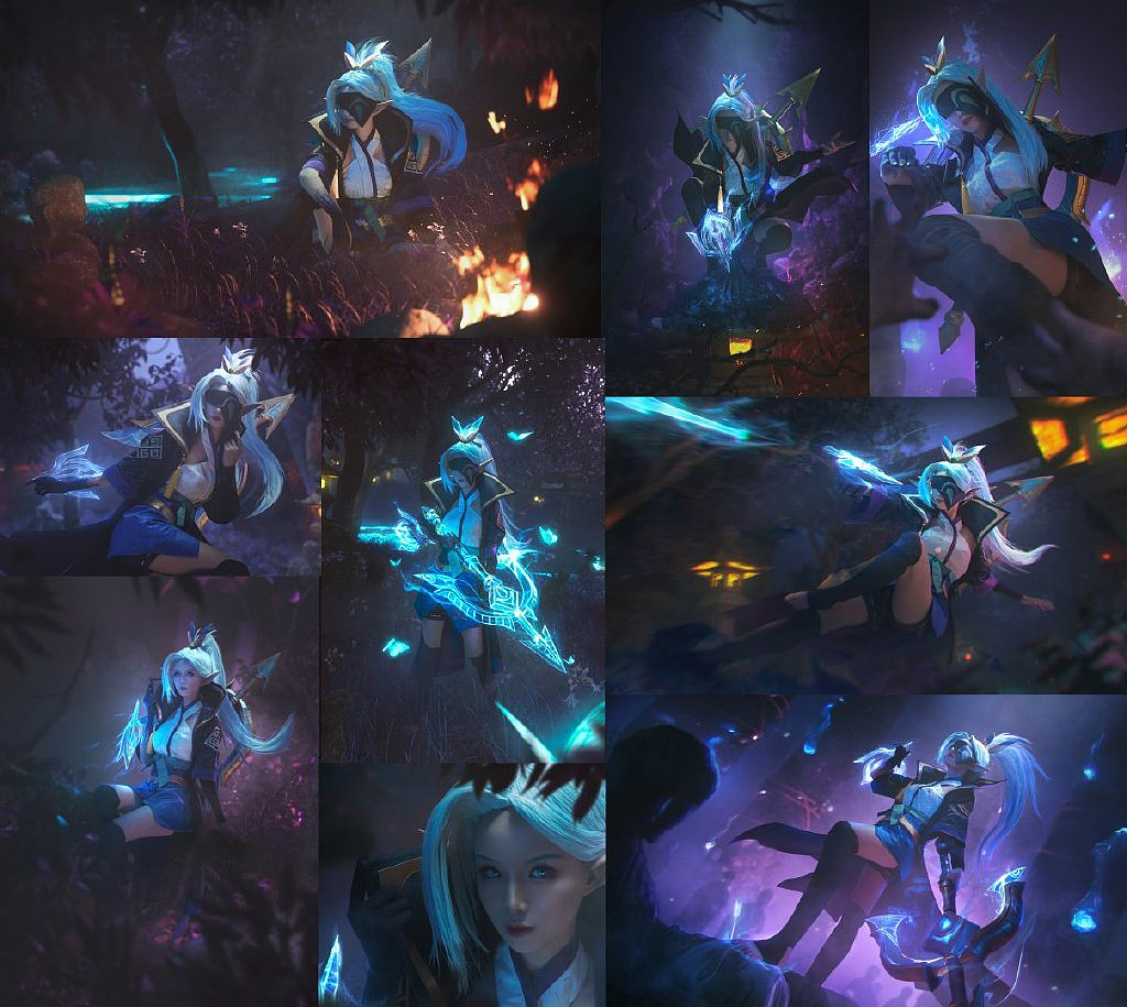 【cos】LOL-灵魂莲华—薇恩，3D+真人cos摄影后期