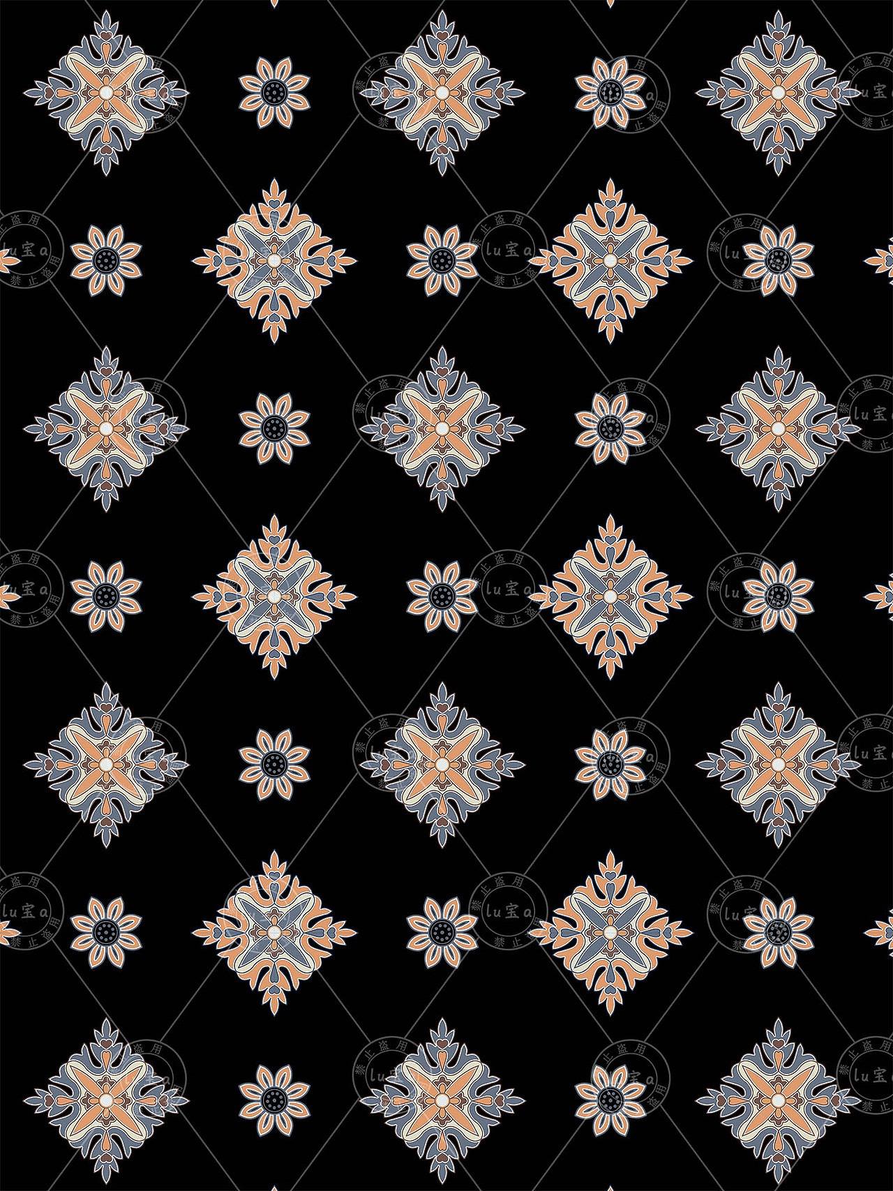 印花图案设计 家纺图案壁纸 传统图案刺绣图案敦煌花砖