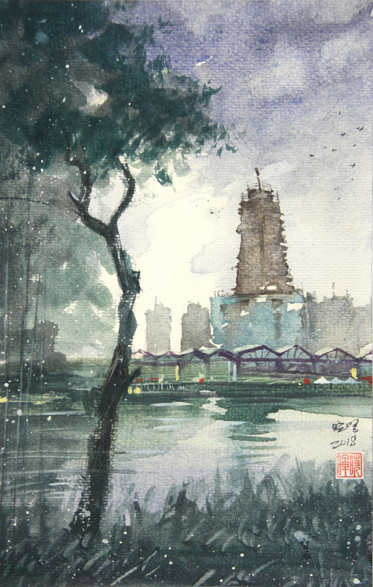 城中风雨（图ZMzAwMDA4MDAw） - 绘画 - 站酷设计师方晓晖大悟山人原创素材 - 站酷ZCOOL