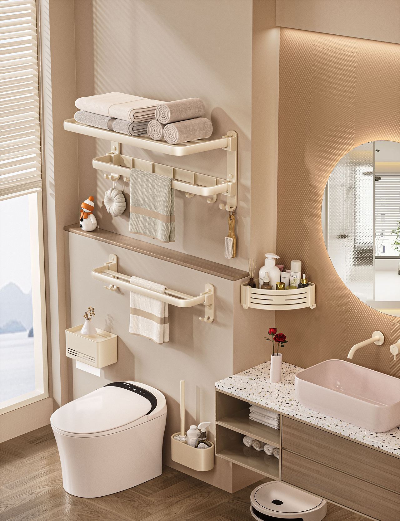 浴巾架/浴室五金挂件写实渲染