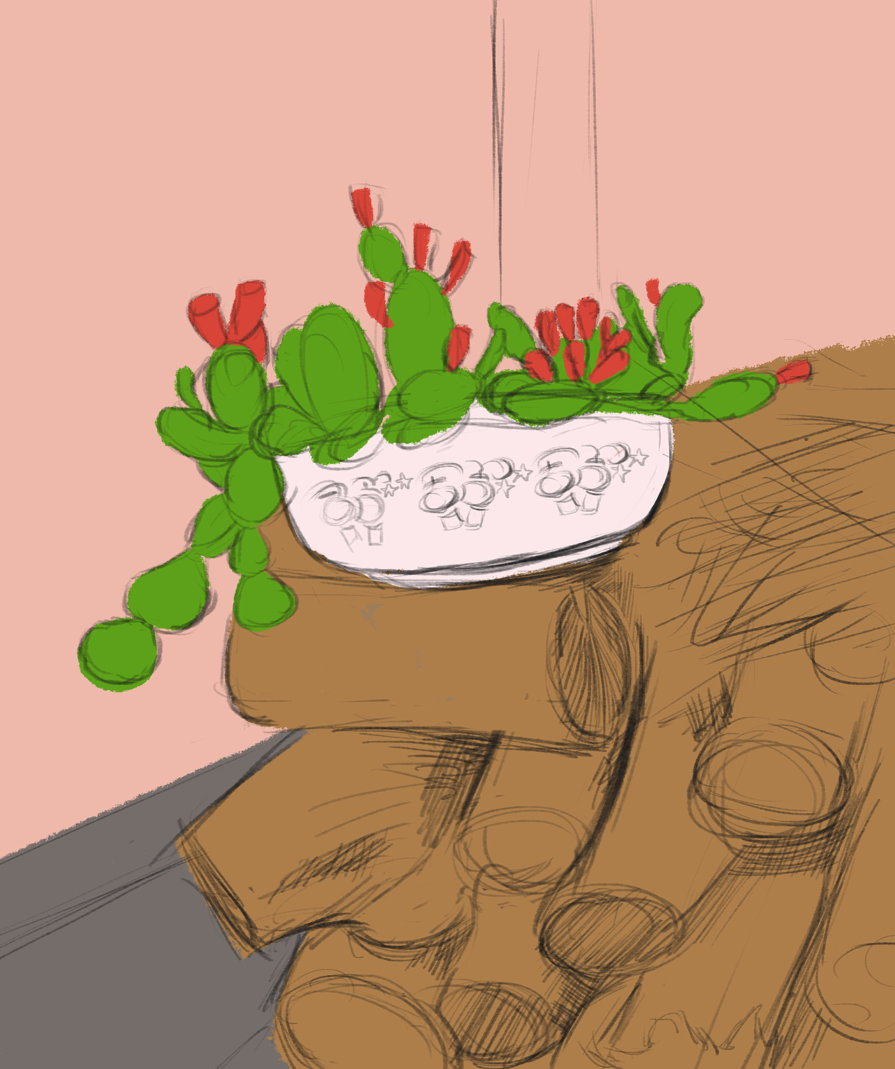 一盆仙人掌（图ZMzAzOTI3MDM2） - 艺术插画 - 站酷设计师陈双喜原创素材 - 站酷ZCOOL