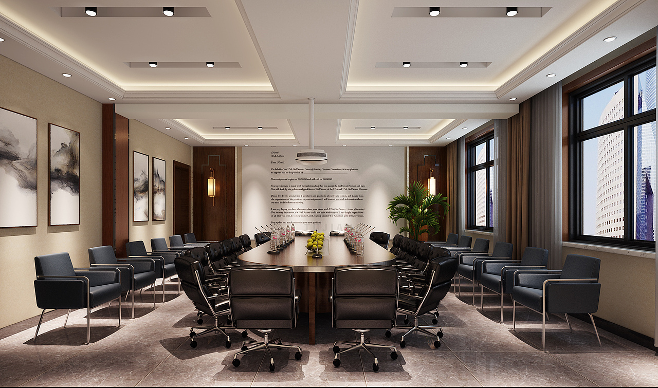 看腻了千篇一律的办公室?不妨装一个新中式的吧?