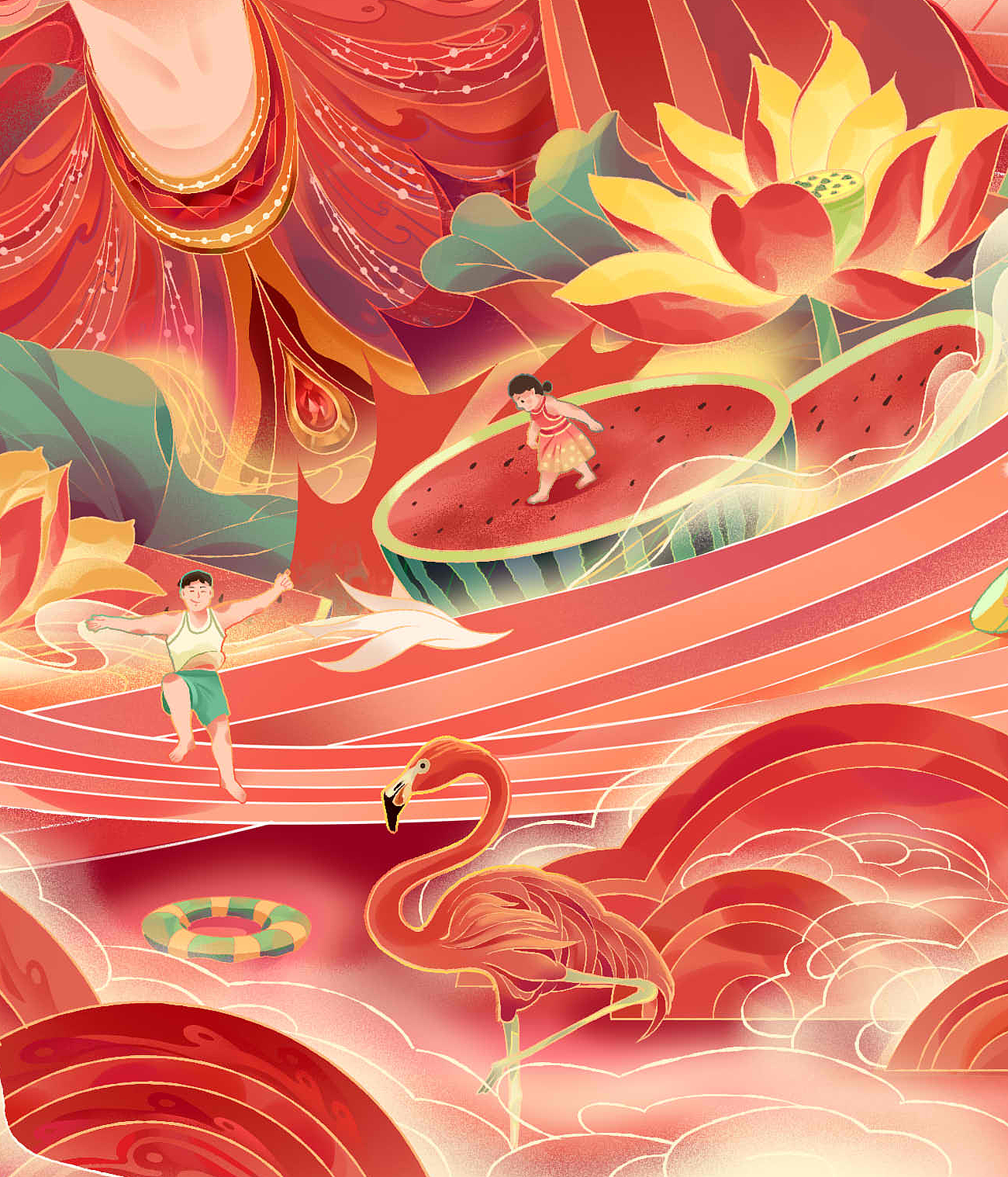 四季女神春夏秋冬品牌插画长图（图ZMzAxMTc4MzI0） - 商业插画 - 站酷设计师執子范原创素材 - 站酷ZCOOL