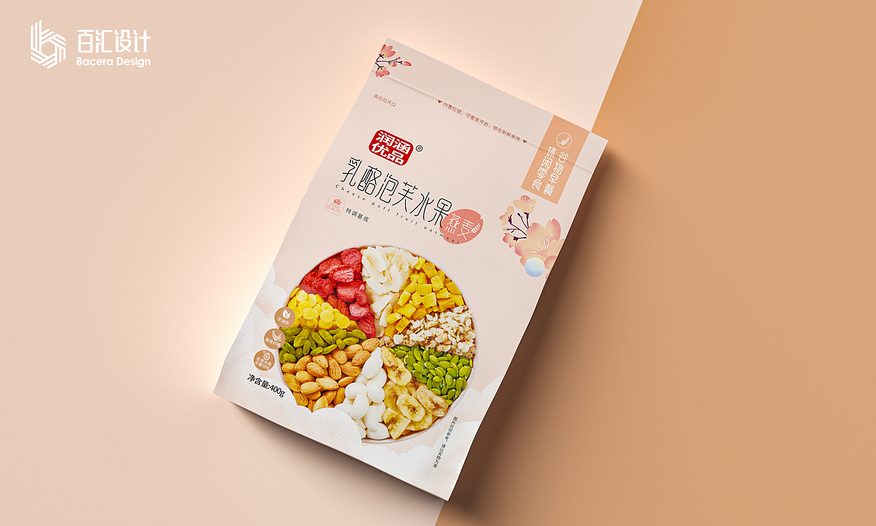 百汇品牌X润涵水果燕麦包装设计（图ZMjk4MTc1MTQ0） - 包装 - 站酷设计师百汇品牌设计原创素材 - 站酷ZCOOL