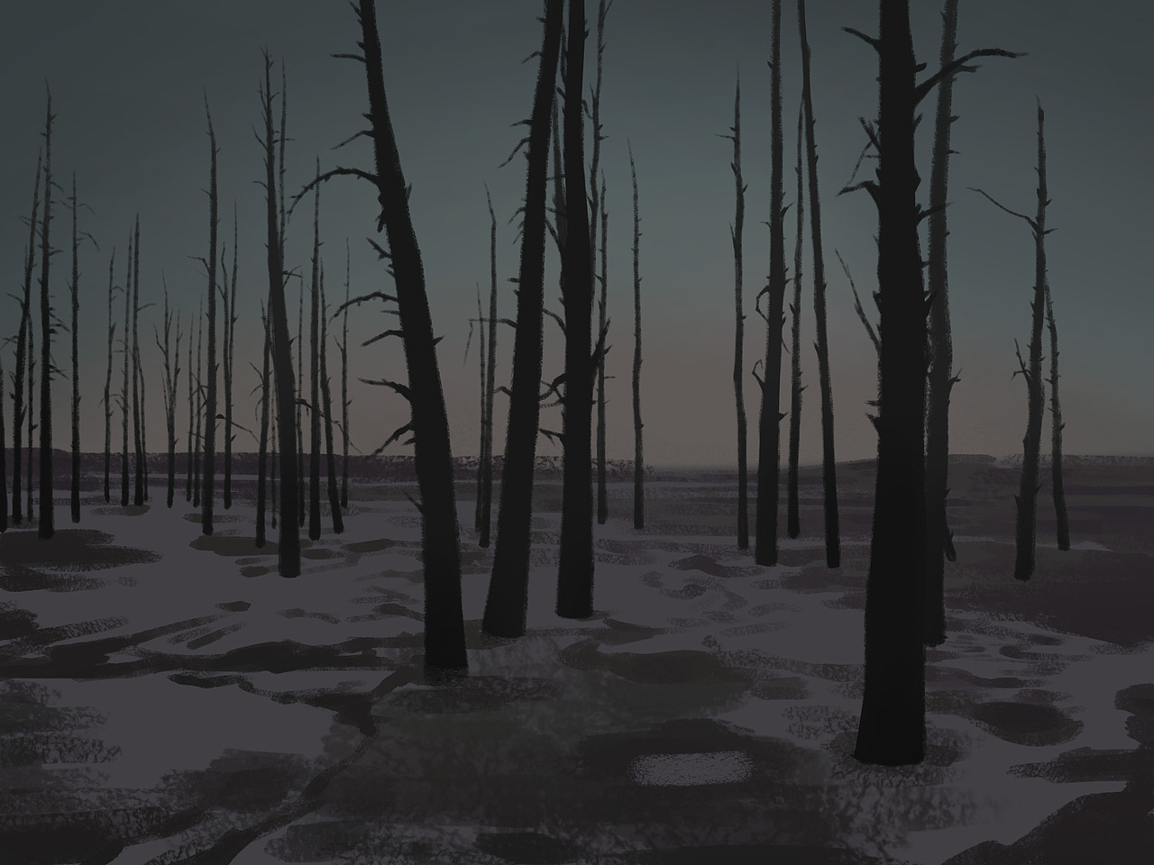 质感插画打卡挑战 Day01--星夜平原的狂奔（图ZMzI3NjExMjQw） - 创作习作 - 站酷设计师木香子Ivana原创素材 - 站酷ZCOOL