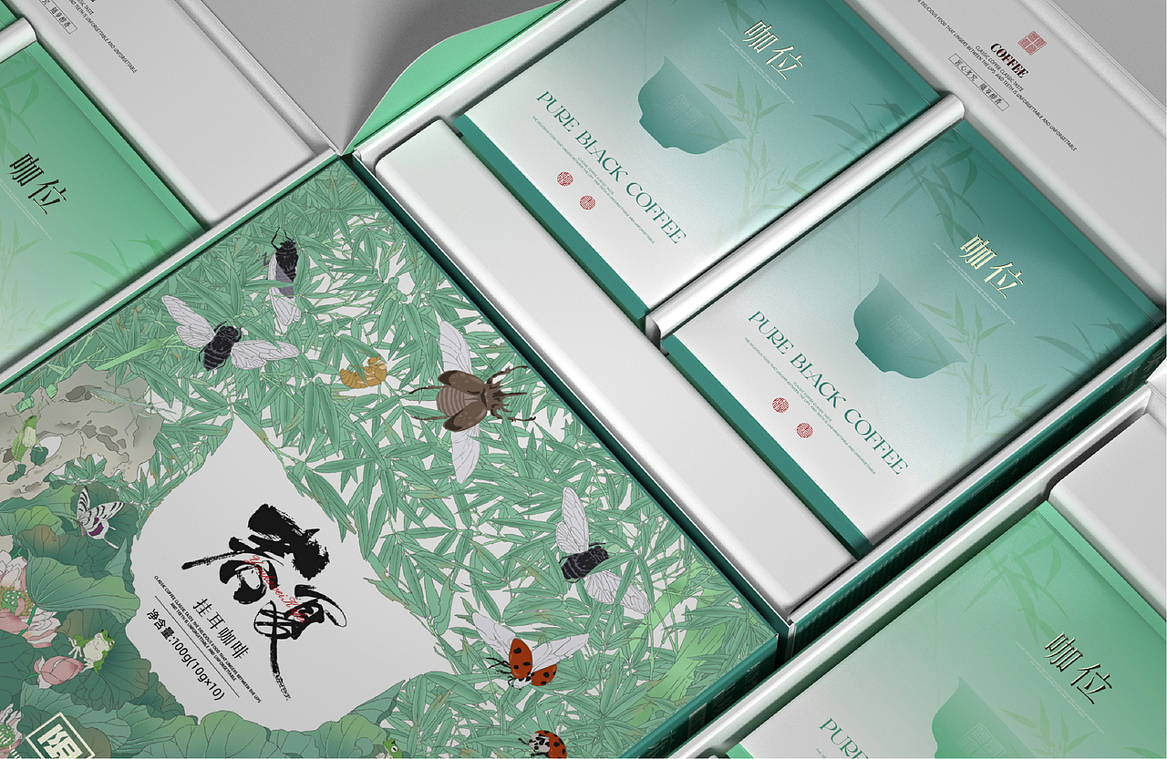国风咖啡包装设计，春夏限定款