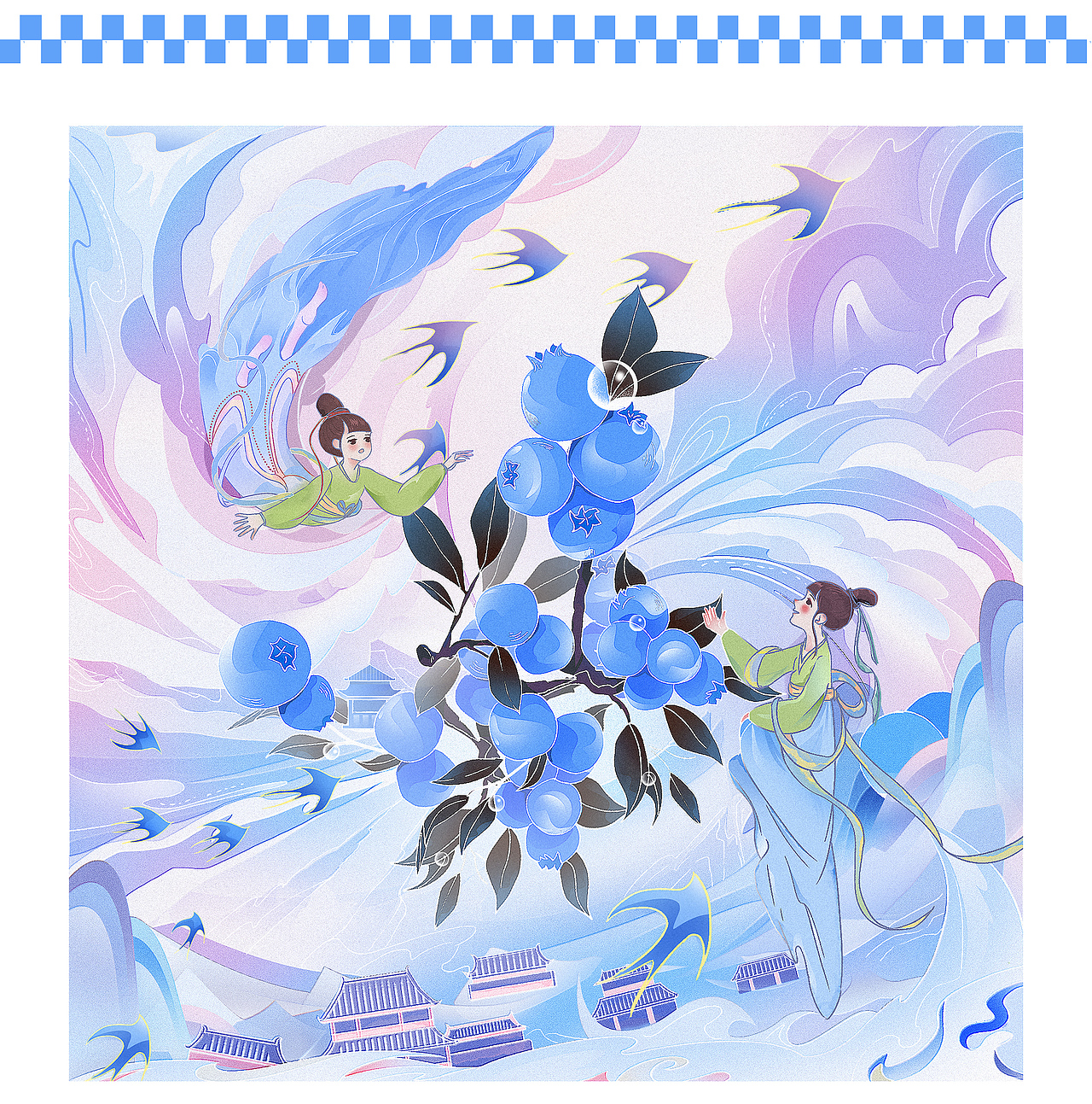 装饰画插画蓝莓果酒包装（图ZMzI1MzAyNjQw） - 商业插画 - 站酷设计师小吧Ya原创素材 - 站酷ZCOOL
