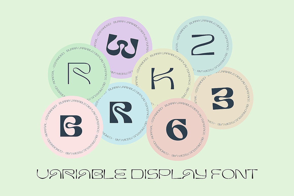 复古潮流迷幻酸性花体字文创海报标题装饰英文字体家族