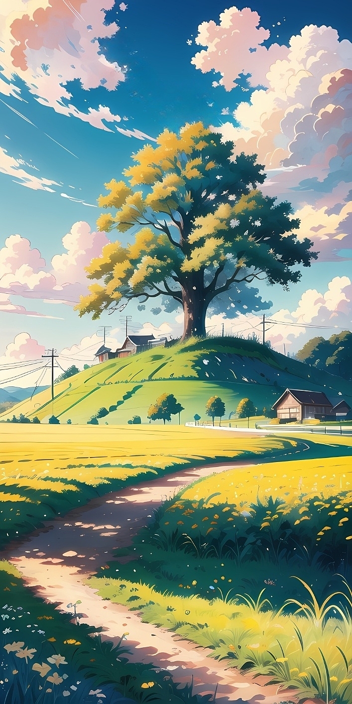 手机壁纸【夏日乡田】第2弹 插画