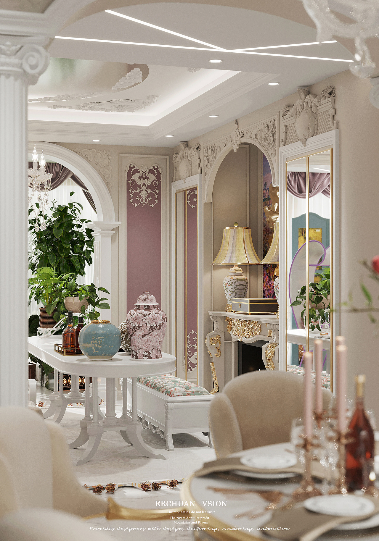 而川视觉 丨 法式轻奢客餐厅—生活需要的仪式感