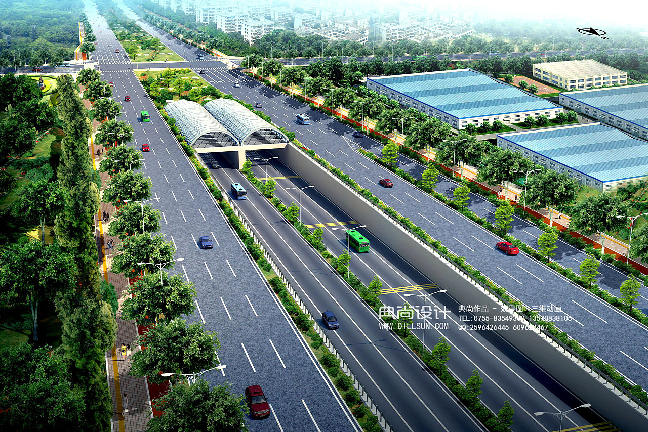 隧道隧道外景效果图