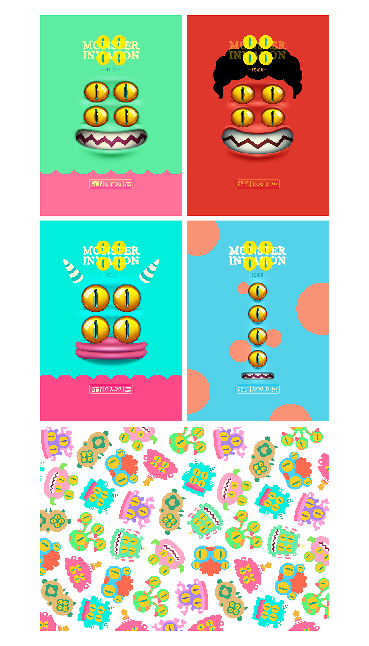 “怪兽入侵” MONSTER INVASION 怪兽家族IP设计