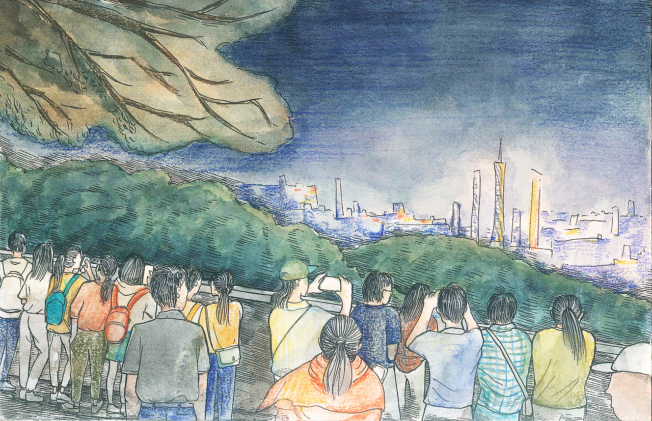 偶尔登上白云山顶
俯瞰城市