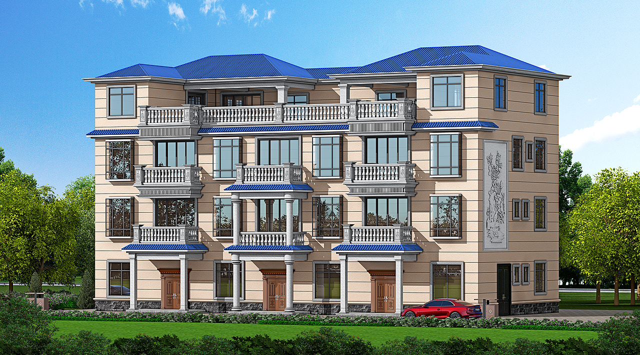 室外外墙效果图,