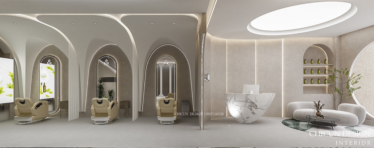 【尺寸设计】/ 丝滑柔顺——美容院、养发馆 空间设计