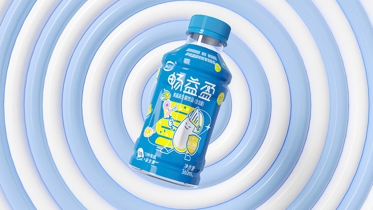 畅益盈果蔬益生菌饮料包装设计