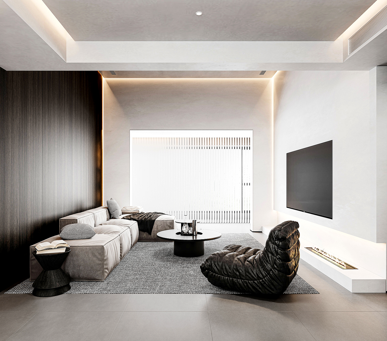 极简黑白灰客餐厅（图ZMzQ3MjI5Mjk2） - 家装设计 - 站酷设计师小豪效果图原创素材 - 站酷ZCOOL