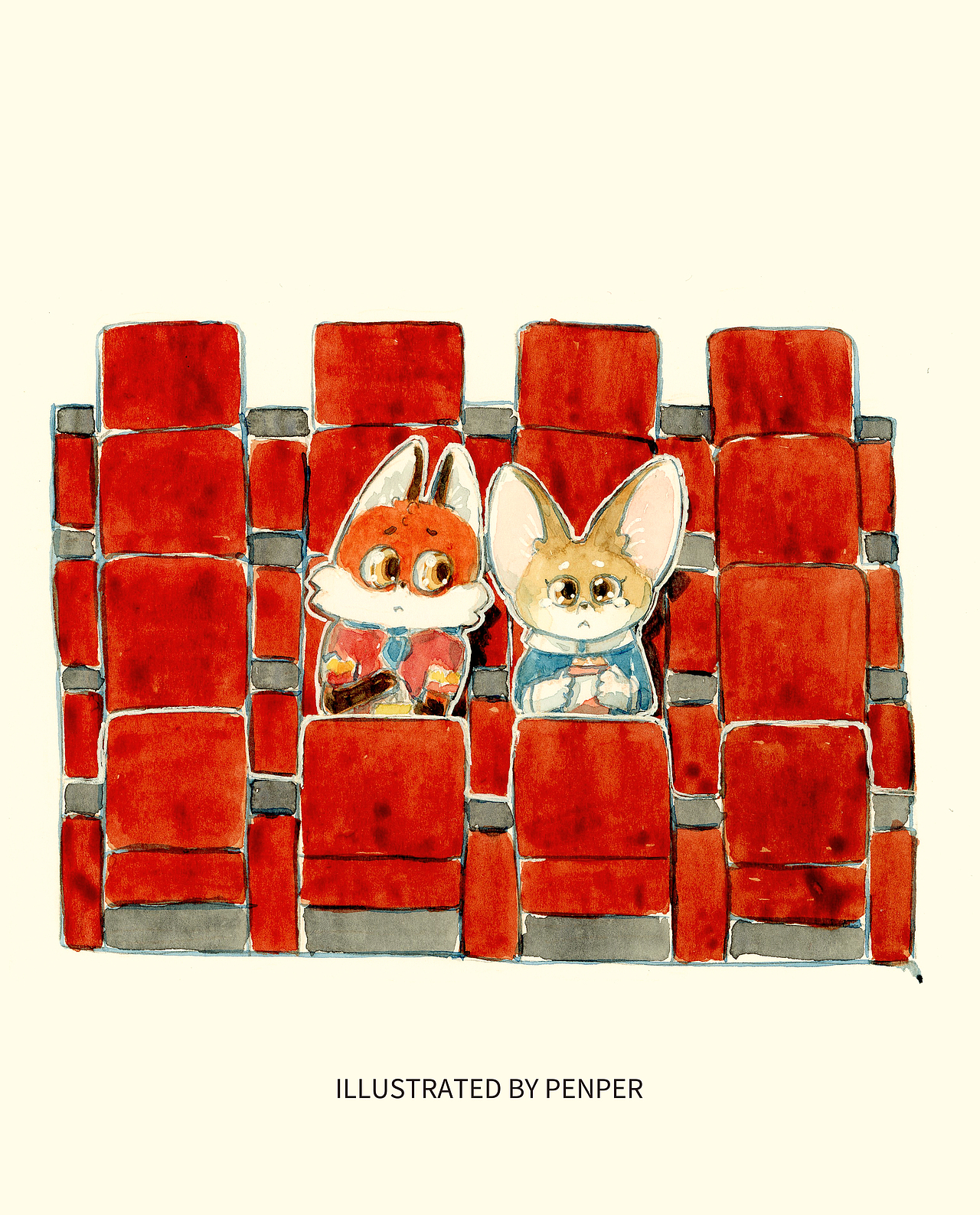 倒倒狐系列作品——倒倒狐和耳廓狐妹妹