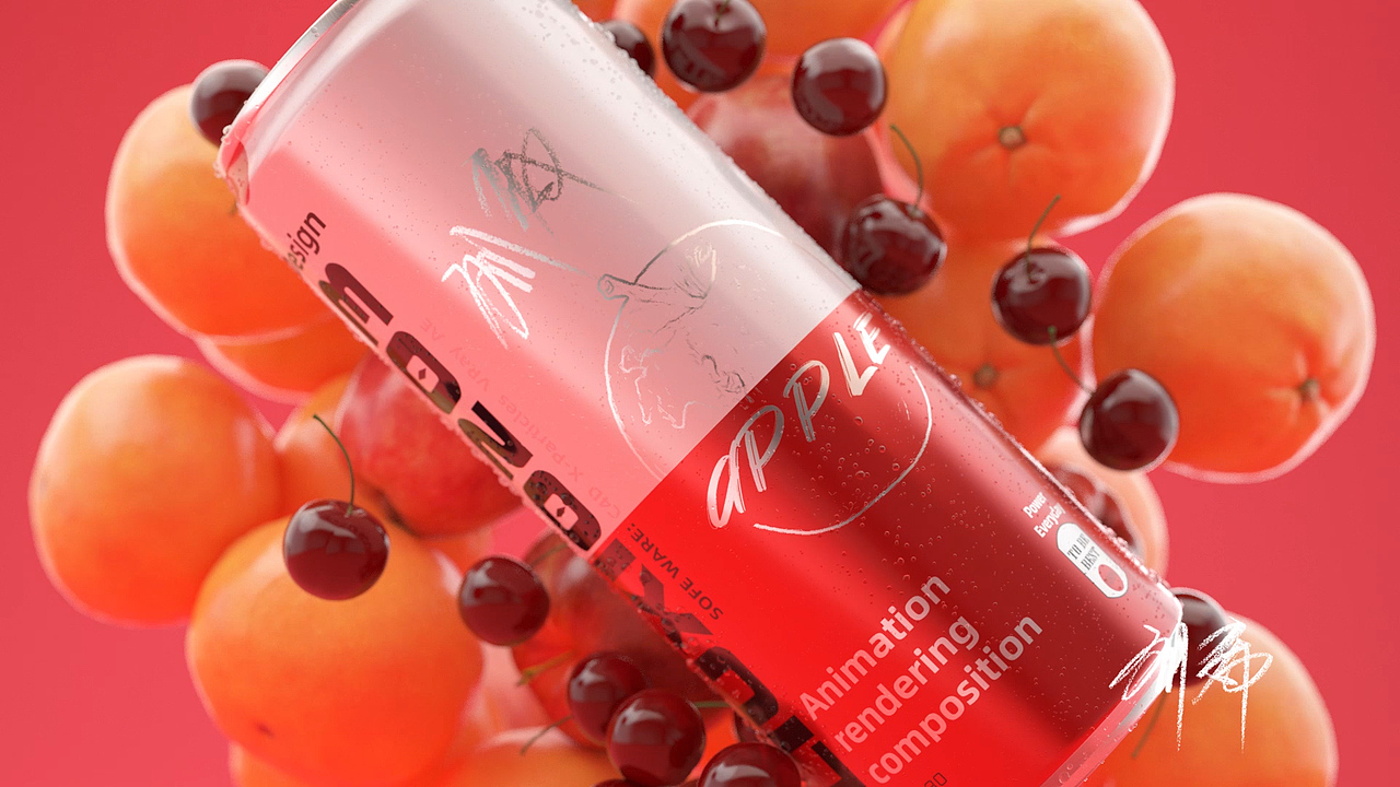 流体饮料三维动画