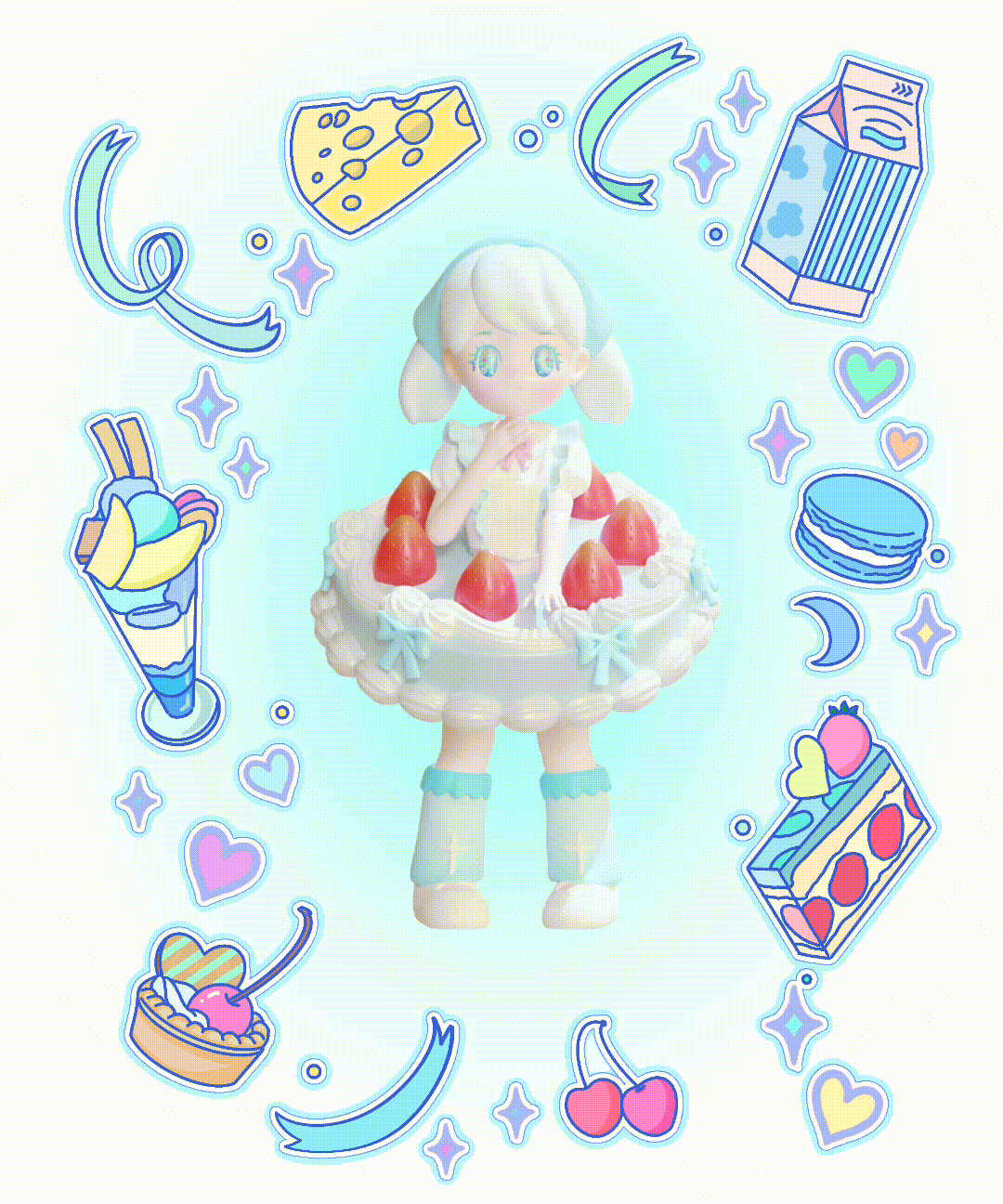 原创ip|电子甜点lovelle “不同口味的电子蝴蝶”