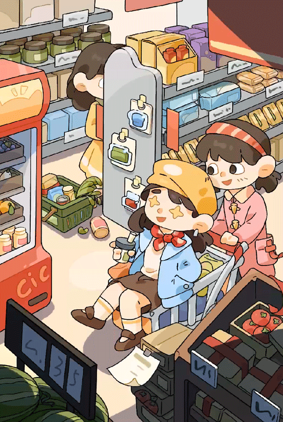 插画 | 原创 | 突突~一起去超市吧～（图ZMzA2MDUxMTYw） - 儿童插画 - 站酷设计师蛋黄布叮原创素材 - 站酷ZCOOL