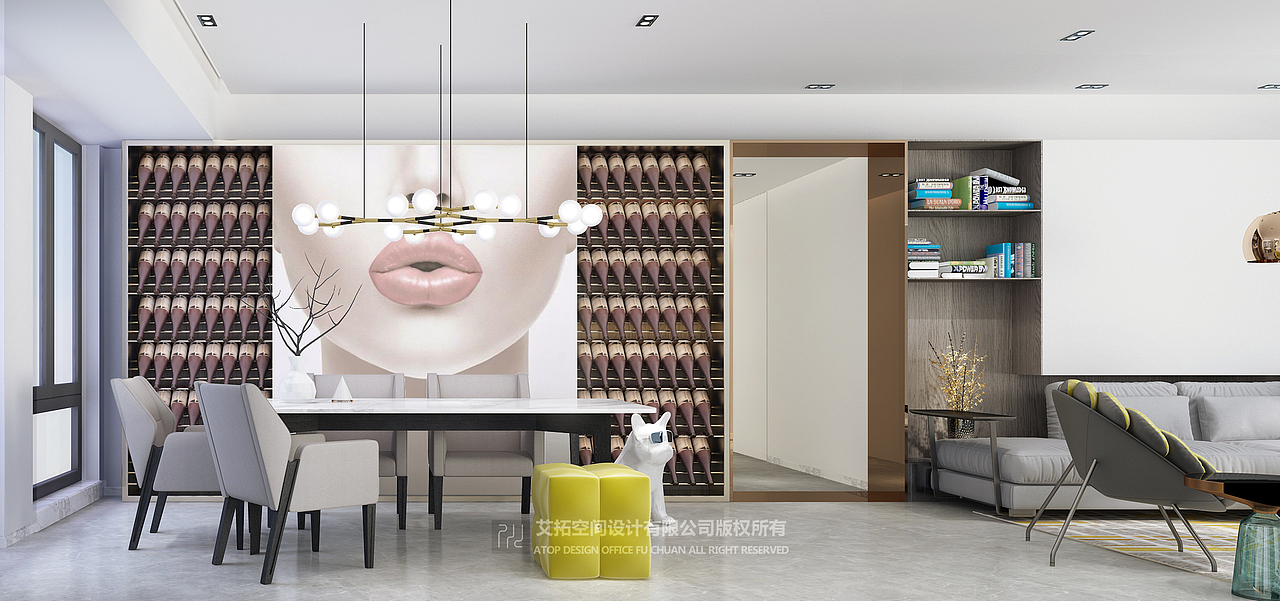 私宅设计丨壹方玖誉220㎡,硬核设计与潮流艺术的碰撞