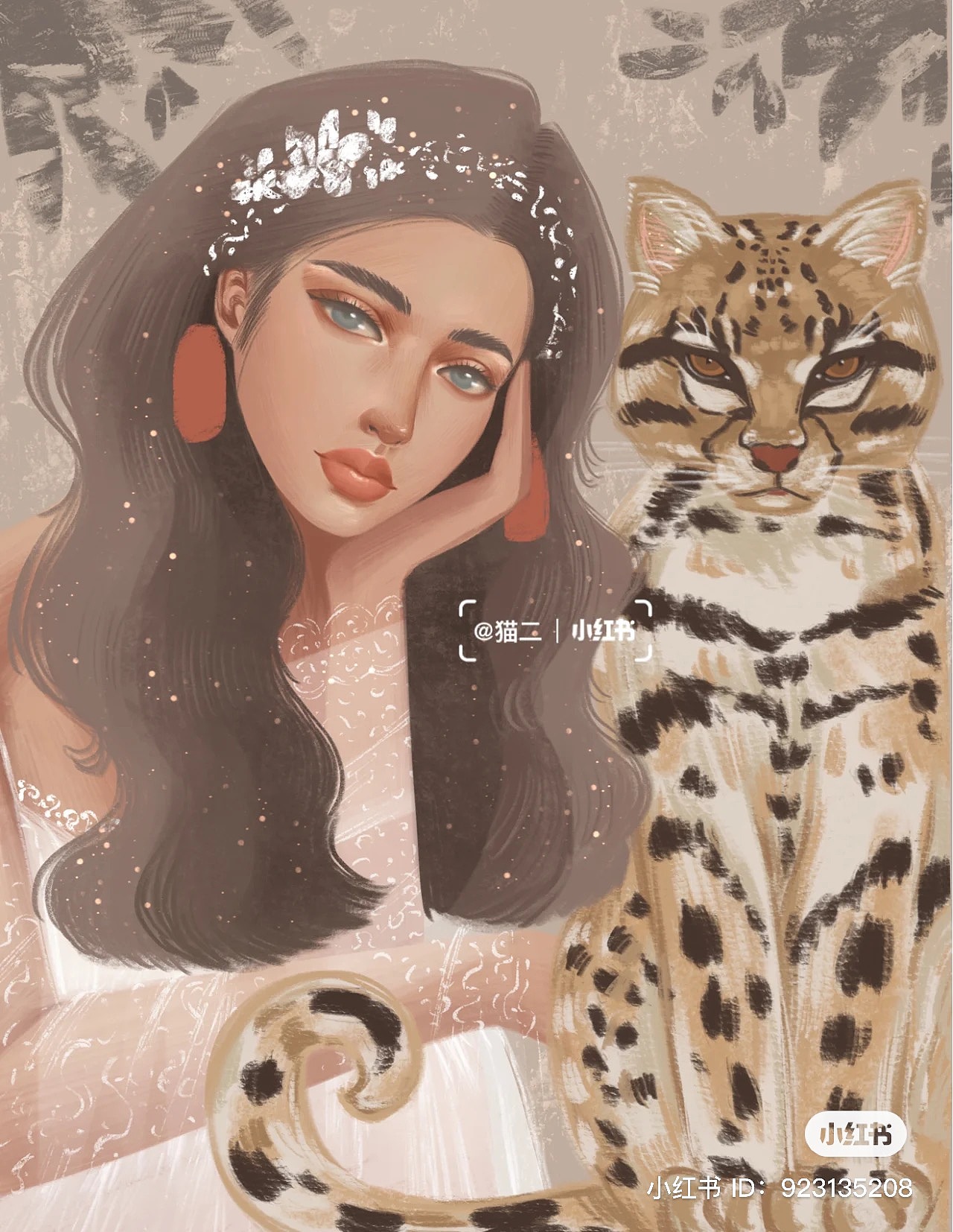 复古风女孩和动物（图ZMzE5MDYxMDky） - 商业插画 - 站酷设计师猫二yufu_am原创素材 - 站酷ZCOOL