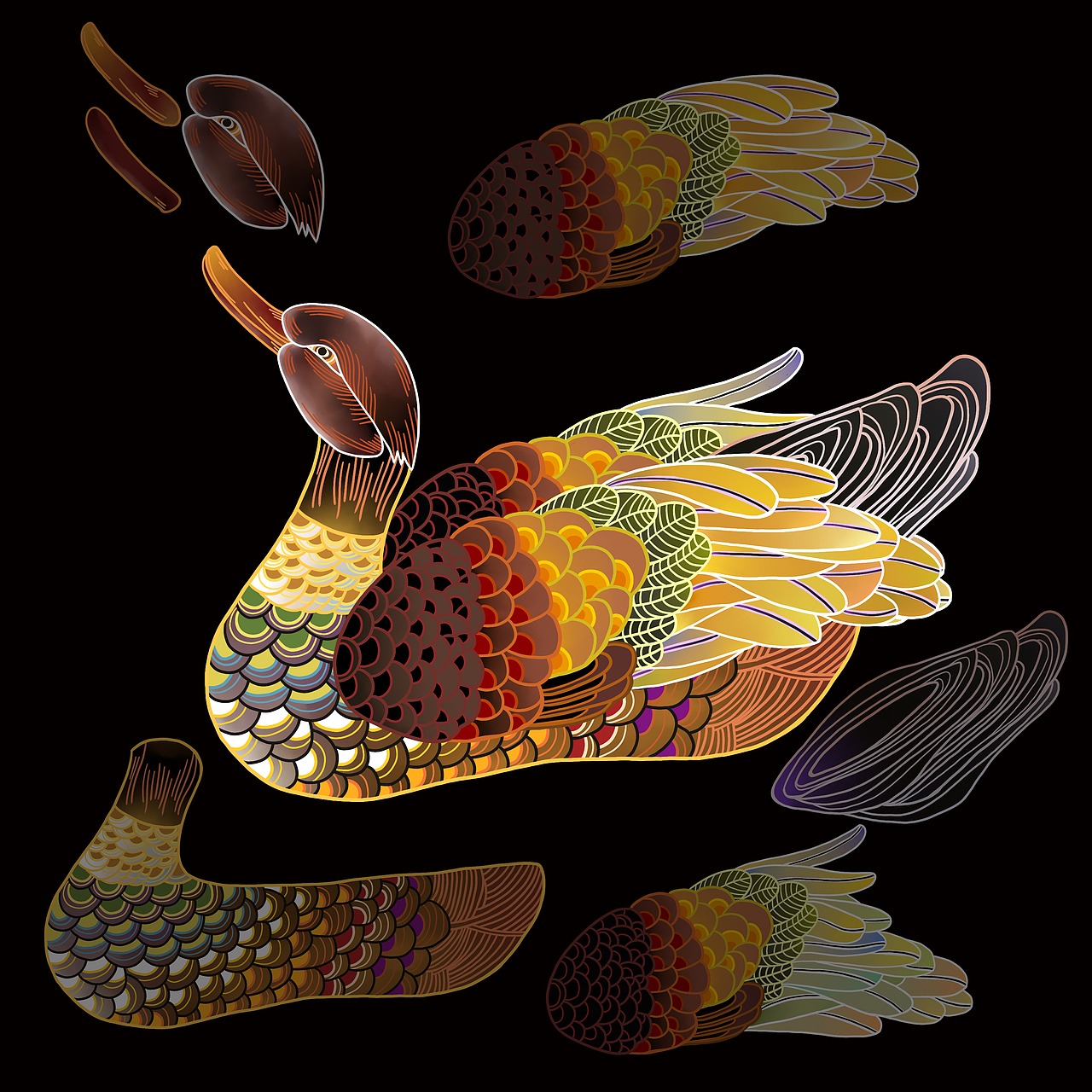 视觉动画创作 《芦鹜》 LUWU（图ZMzY0NDIxNjAw） - 艺术插画 - 站酷设计师孫翧原创素材 - 站酷ZCOOL