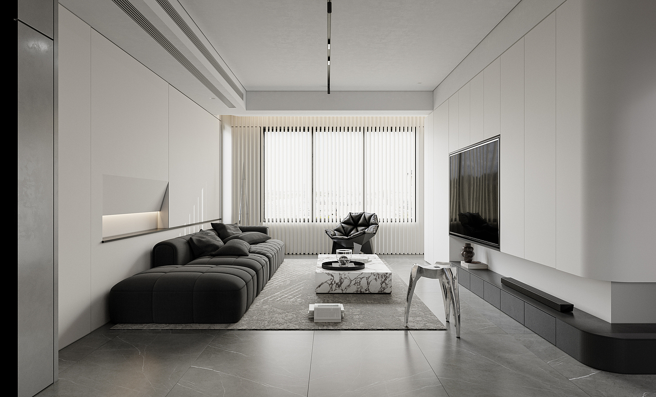 现代黑白灰（图ZMzI3NTY4MTQ0） - 家装设计 - 站酷设计师小狗叫大花原创素材 - 站酷ZCOOL