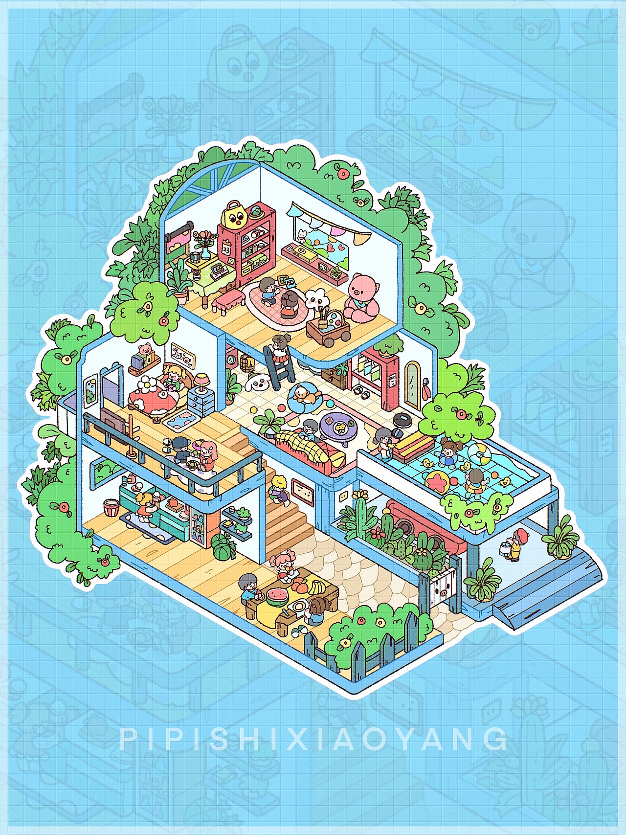 四季小屋场景合集（图ZMzUyODQwOTQ4） - 创作习作 - 站酷设计师皮皮是小羊原创素材 - 站酷ZCOOL