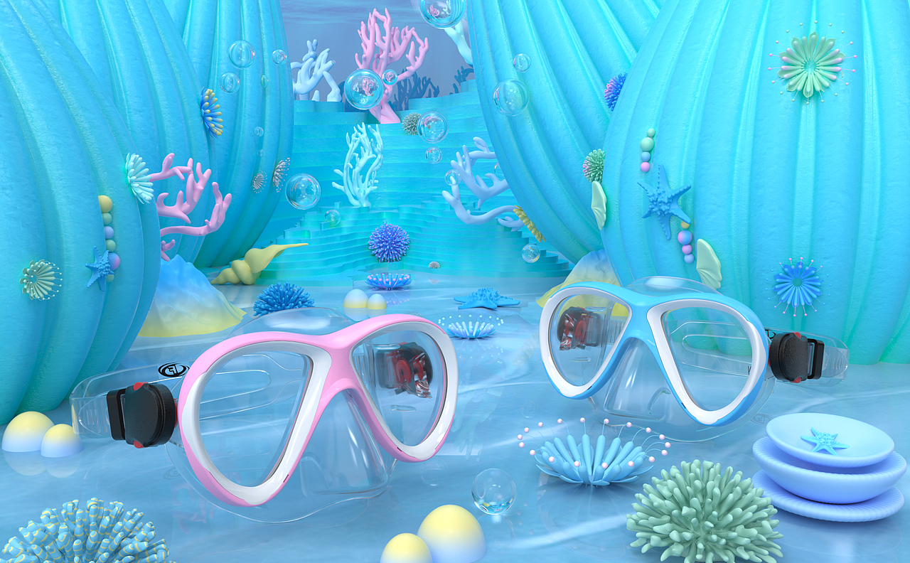 儿童泳镜/潜水镜（图ZMzEwNzI2NTI0） - 产品 - 站酷设计师豆浆蘸油条原创素材 - 站酷ZCOOL