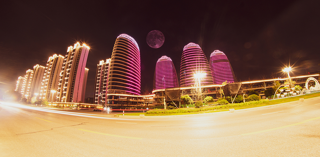 湖州地标广弘新天地大象酒店夜景摄影