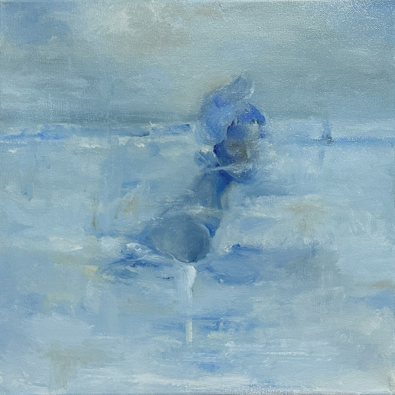 Hot Spring At Midnight oil on canvas, 30×30cm