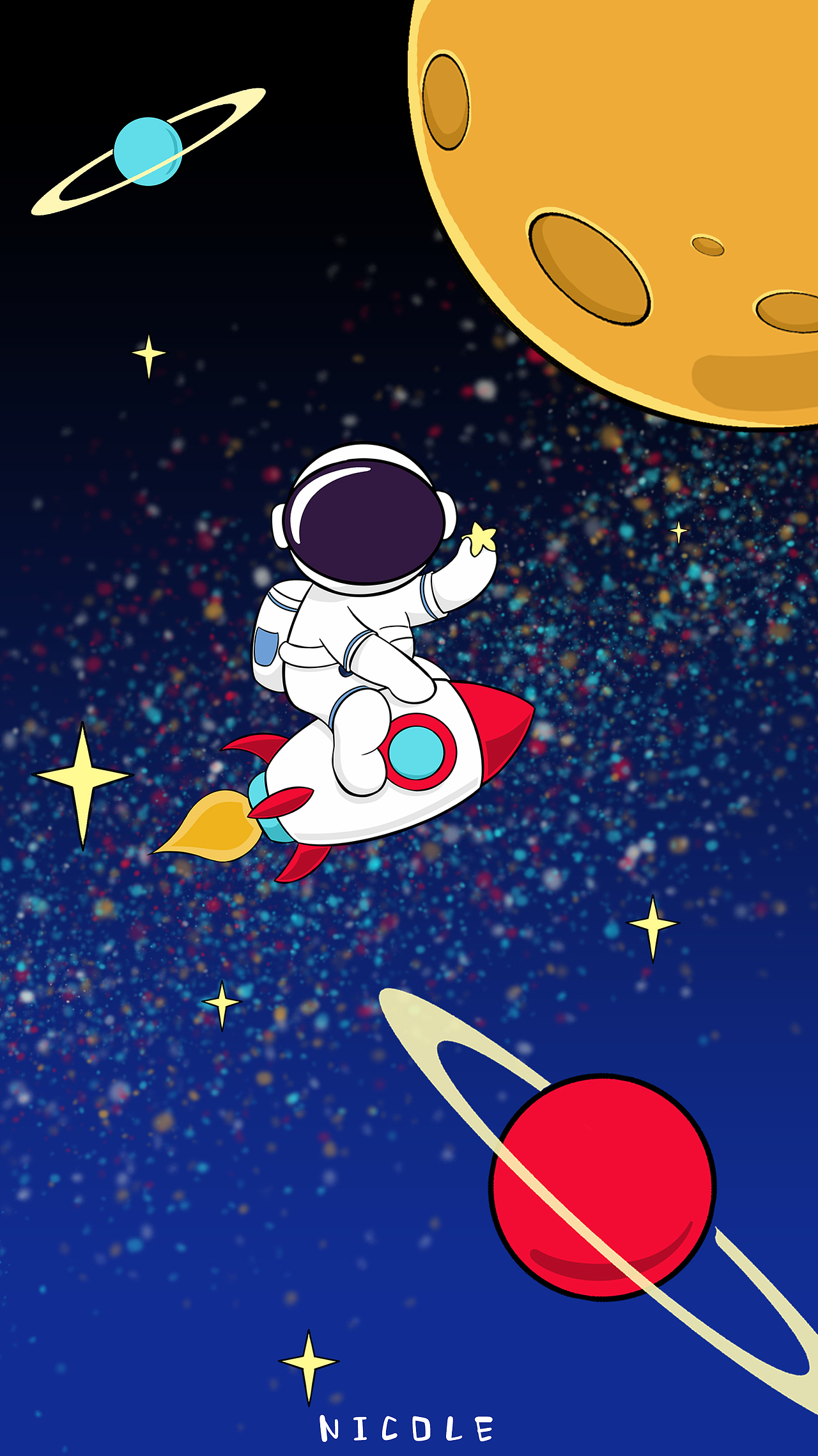 摘星之旅|插画|艺术插画|nicole妮雪_原创作品-站酷zcool